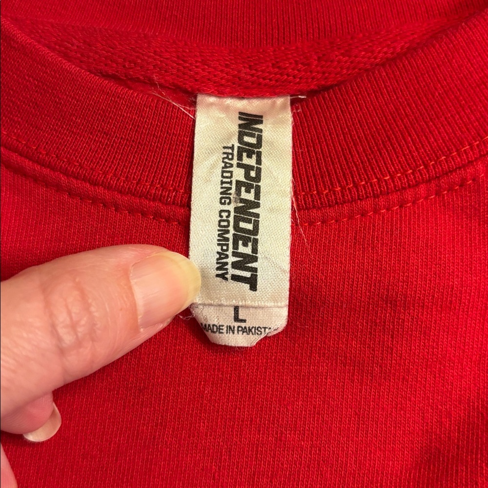 Texas Tech University Red Crewneck Sweatshirt Glitter Letter Graphic Size Large - Picture 9 of 11